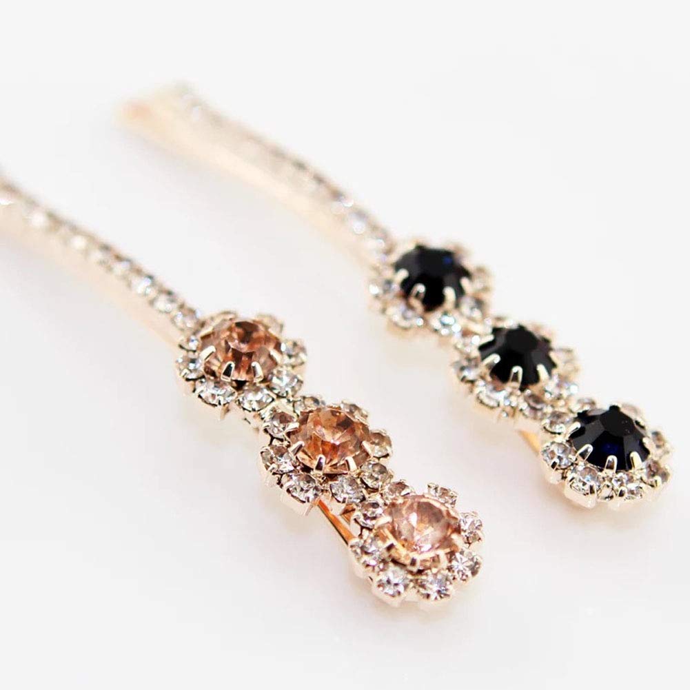 4 PCS Women Lady Crystal Hairpins Rhinestone Elegant Flower Hair Snap Clip Hair Pin Clamps Accessories Bobby Pin Headwear