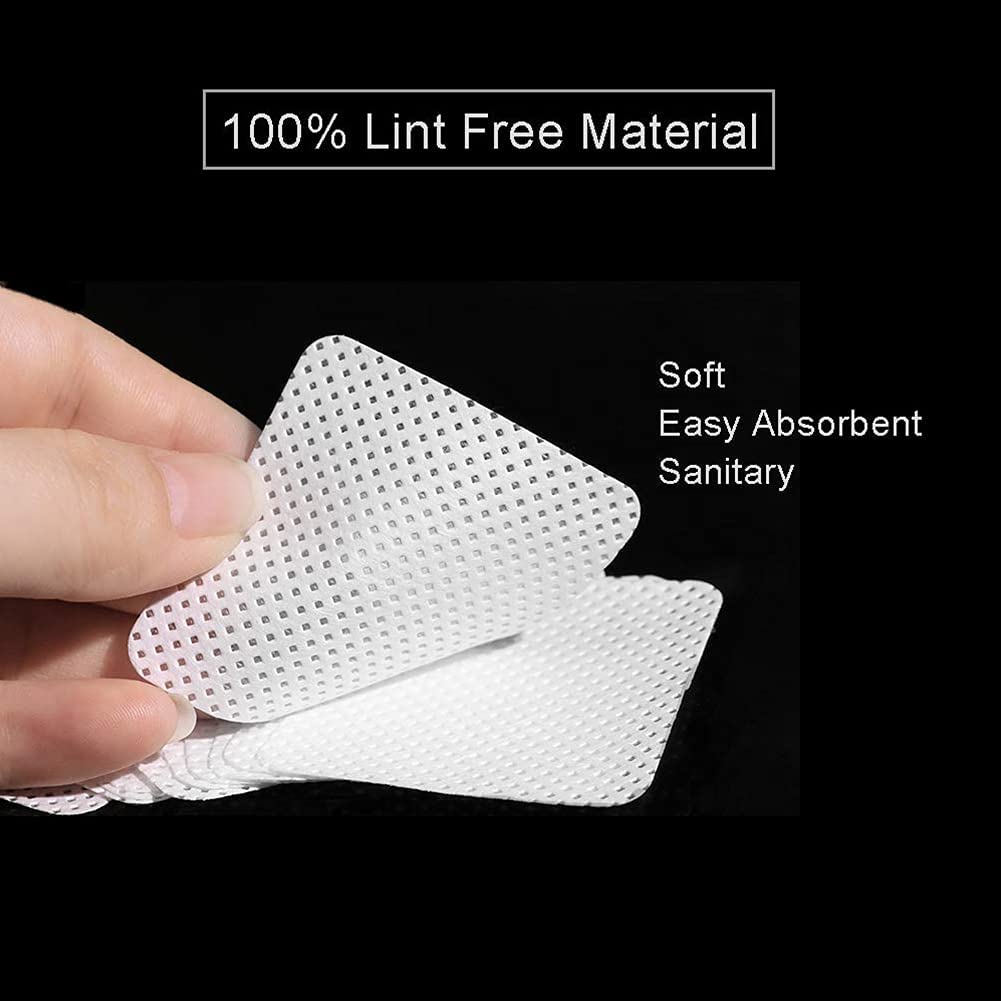 BLUERISE Lint Free Nail Wipes Nail Polish Remover Pads Soft Absorbable Eyelash Extension Glue Cleaning Wipes White 1200pcs