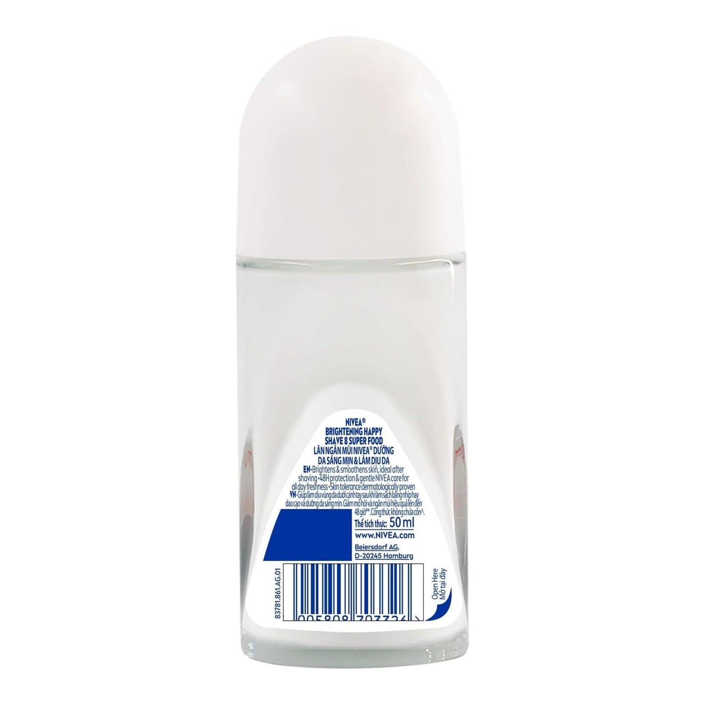 NIVEA Brightening Happy Shave 8 Superfood Roll-On Deodorant 50ml - 48H Odor Protection, Gentle on Skin, Brightens Underarms, Smooth Finish Beauty and Personal Care NIVEA