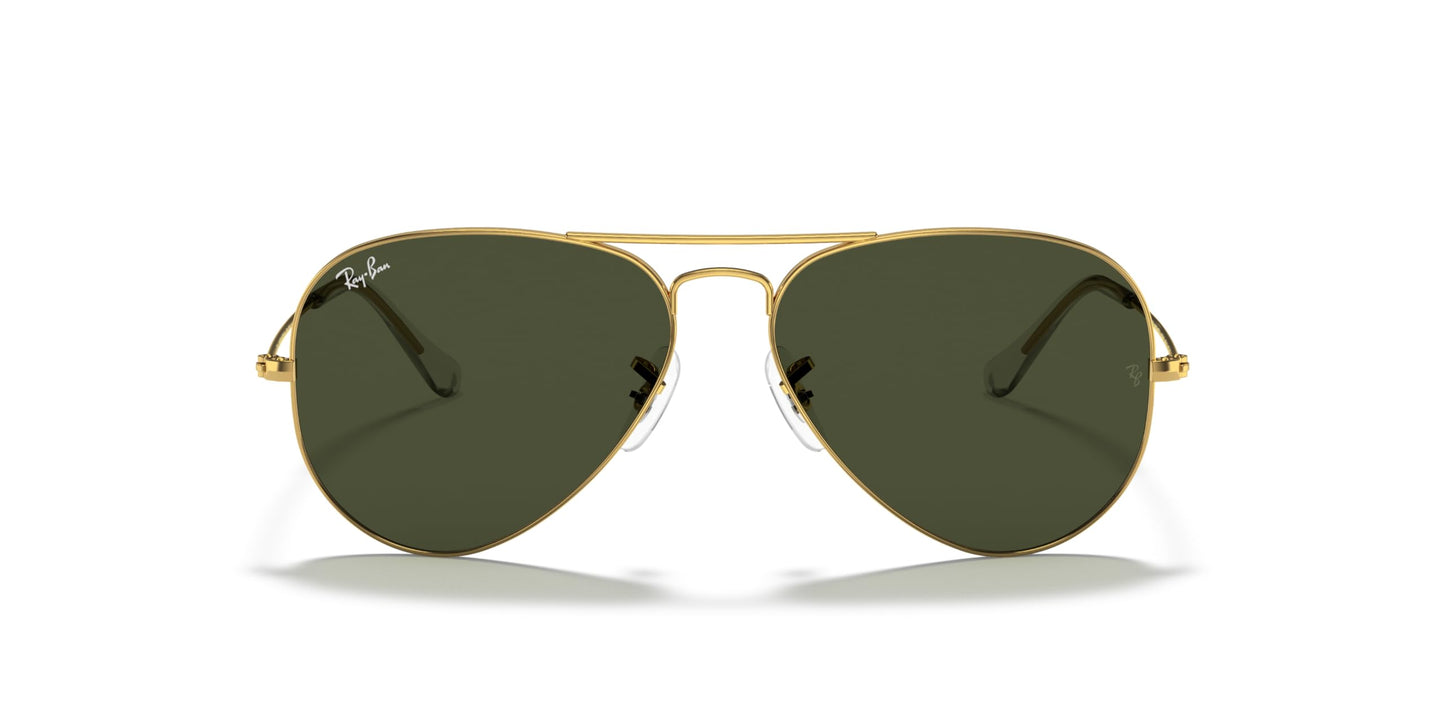 Ray-Ban Unisex Sunglasses Arista Gold Frame, G-15 Green Lenses, 58MM
