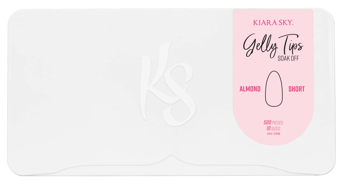 Kiara Sky Gelly Tips Soak Off Soft Gel Nail Extension (Almond Short) False Press On Nail Beauty & Personal Care KIARA SKY
