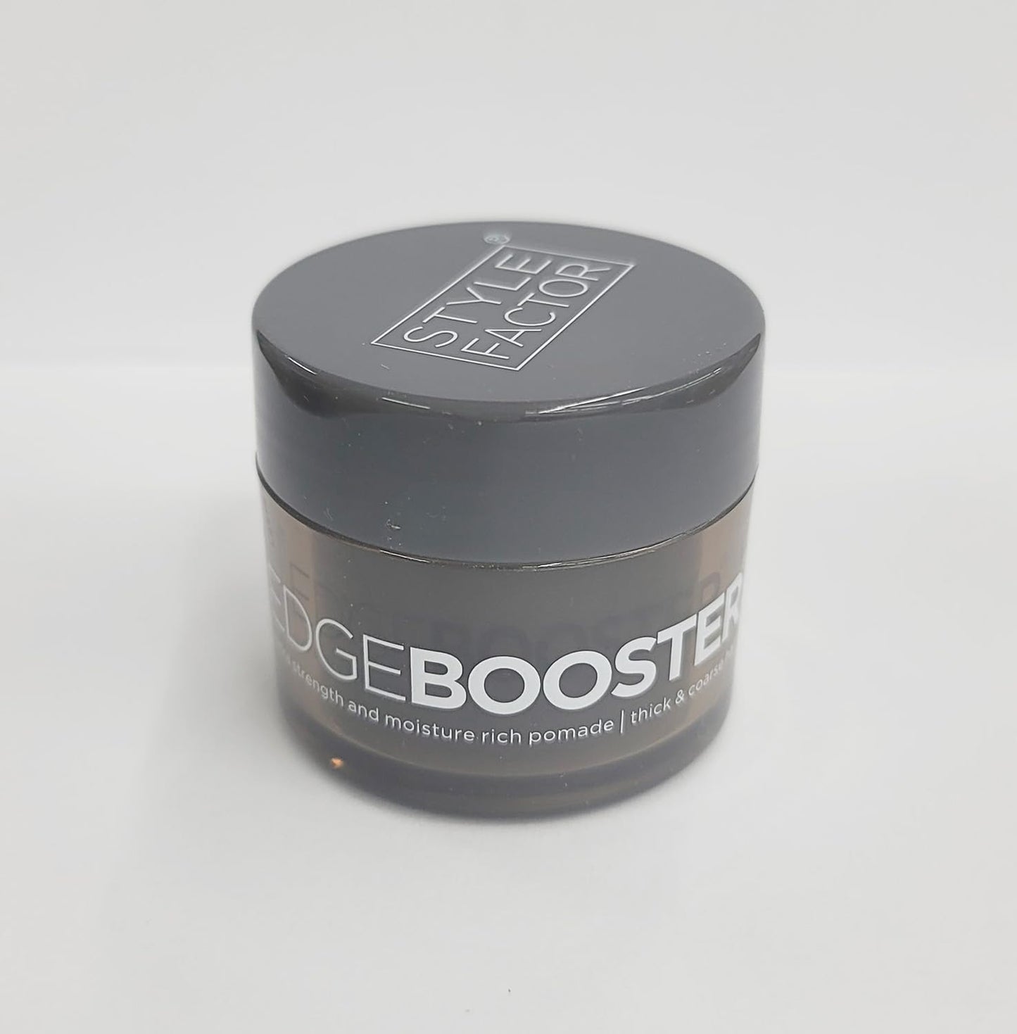 Style Factor Edge Booster Extra Strength and Moisture Rich Pomade 0.85oz Mini Travel Size (0.85oz, Pack of 1, Hematite)
