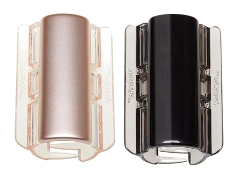 Linziclip Maxi Hair Jaw Clip, Rose Gold and Black, 2-Pack