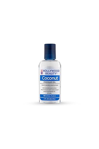 Hollywood Beauty Coconut Hair Oil, 2 oz - Moisturizes Hair & Skin, Replenishes Hair Lipids, Body & Massage Oil, Relieves Scalp Dryness, Reduces