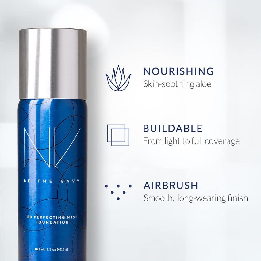 NV BB Perfecting Mist Foundation Buildable Coverage Professional Airbrush Makeup with Plant-based Stem Cell Polypeptides