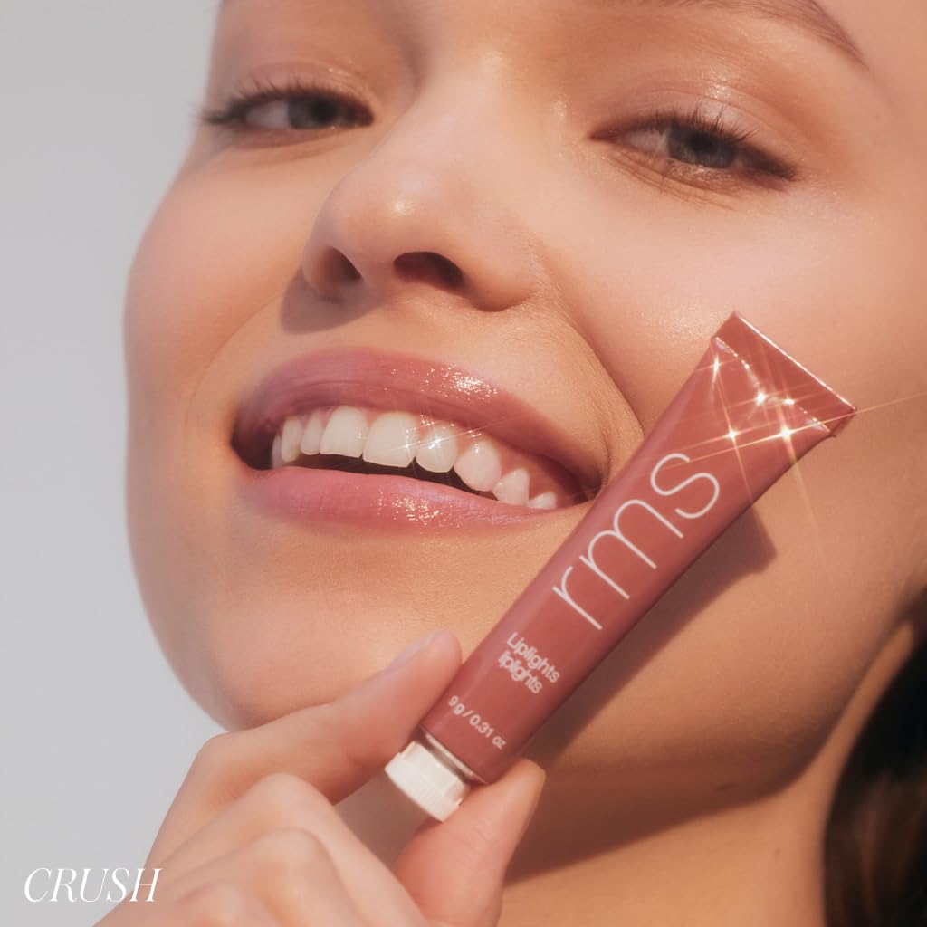 RMS Beauty Liplights Cream Lip Gloss - Plumping Lip Balm & Tinted Lip Stain Hybrid - Hydrating Lip Plumper with Shea Butter & Jojoba Oil - 0.3 oz