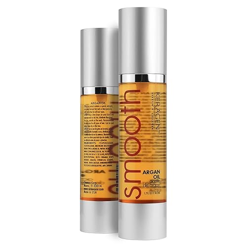KERAGEN - Nourishing Hair Serum for Dry Damaged Hair - Argan Oil for Hair Treatment - Brilliant Shine, Heat Protection with Paraben, Phthalate