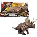 Mattel Jurassic World Rebirth Gigantic Thrashers Eotriceratops Dinosaur Figure Toy, Large Species, 2 Tail Activated Rampage Attacks, Digital Play