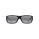 Maui Jim Men's and Women's Wassup Polarized Wrap Sunglasses, Matte Black Woodgrain/Neutral Grey, Small
