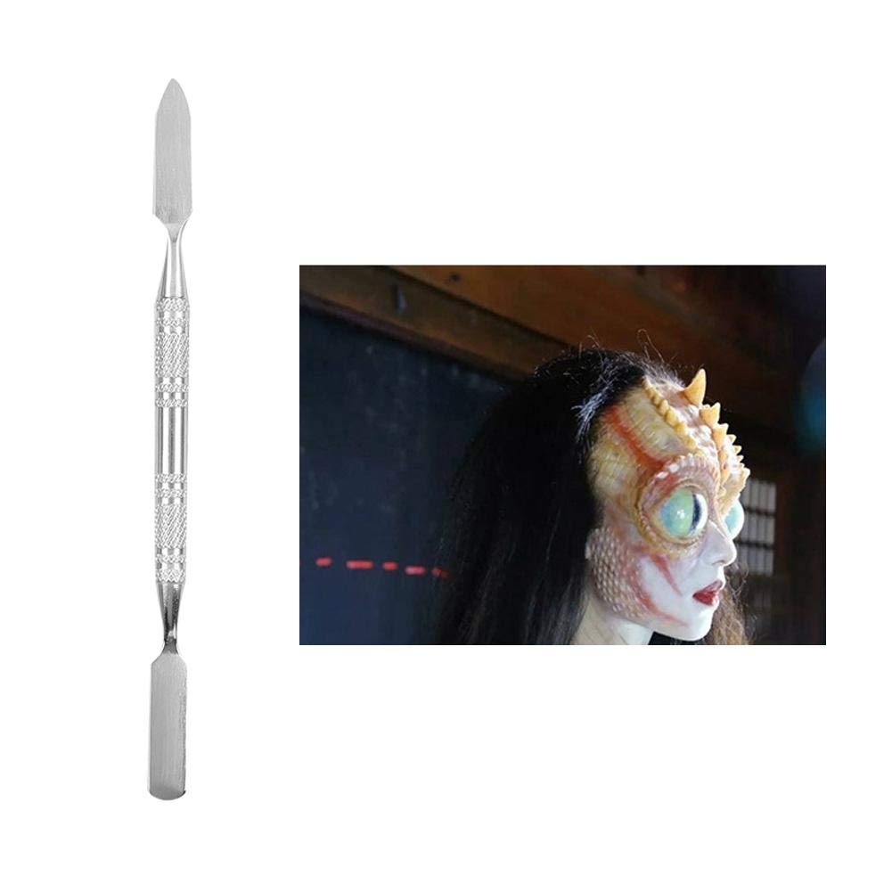 Modeling Scar Wax with Stainless Steel Double Ended Spatula Applicator Special Effects FX Makeup Tool for Theatrical Makeup and Halloween Fake Wound