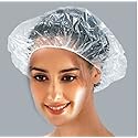 100 Pcs Disposable Plastic Shower Caps Clear Elastic Thick Bath Cap For Women Spa,Home Use,Hotel and Hair Salon