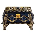 Gold and Black Skull Jewelry Holder Box Container with Mirror Inside