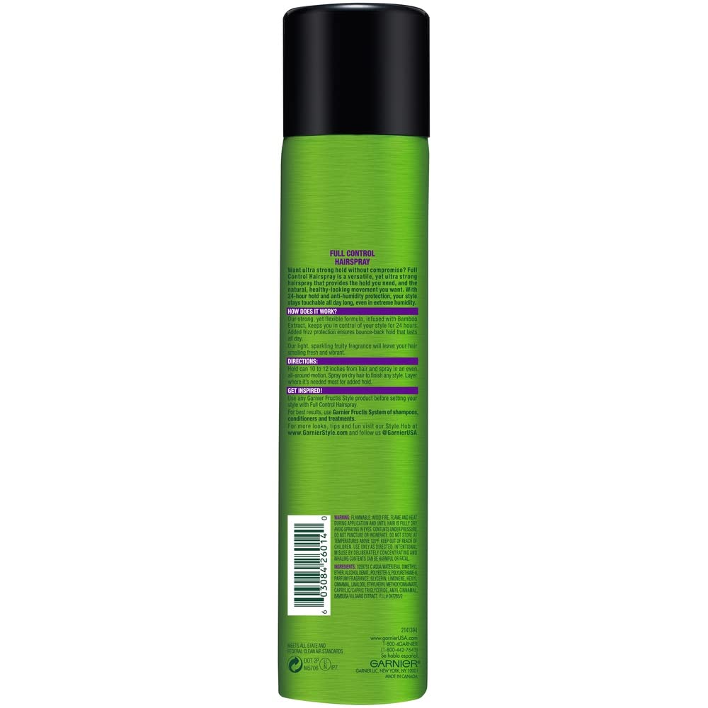Garnier Fructis Style Full Control Anti-Humidity Hairspray, Ultra Strong Hold 8.25 oz