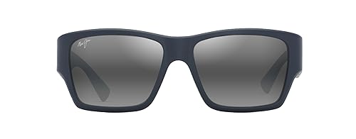 Maui Jim Men's & Women's Kaolu Polarized Square Sunglasses, Matte Blue/Neutral Grey Polarized, Extra large