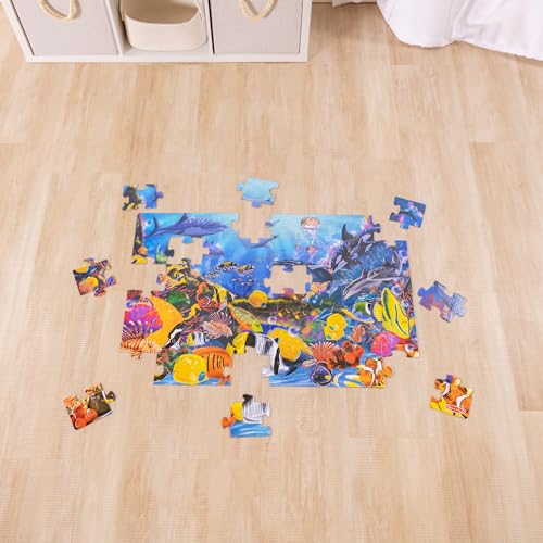 Melissa & Doug Underwater Ocean Floor Puzzle – 48-Piece Jumbo Jigsaw, Educational Screen-Free Activity for Kids Ages 3+, 2x3 ft, FSC Certified