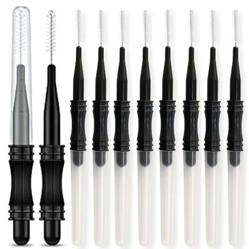 100pcs Mini Spooly Brow Lifter Brush with Cap - 3R Factory Precision Brow Spoolie for Eyebrow Laminating, Comb with Detail Spoolie Brush