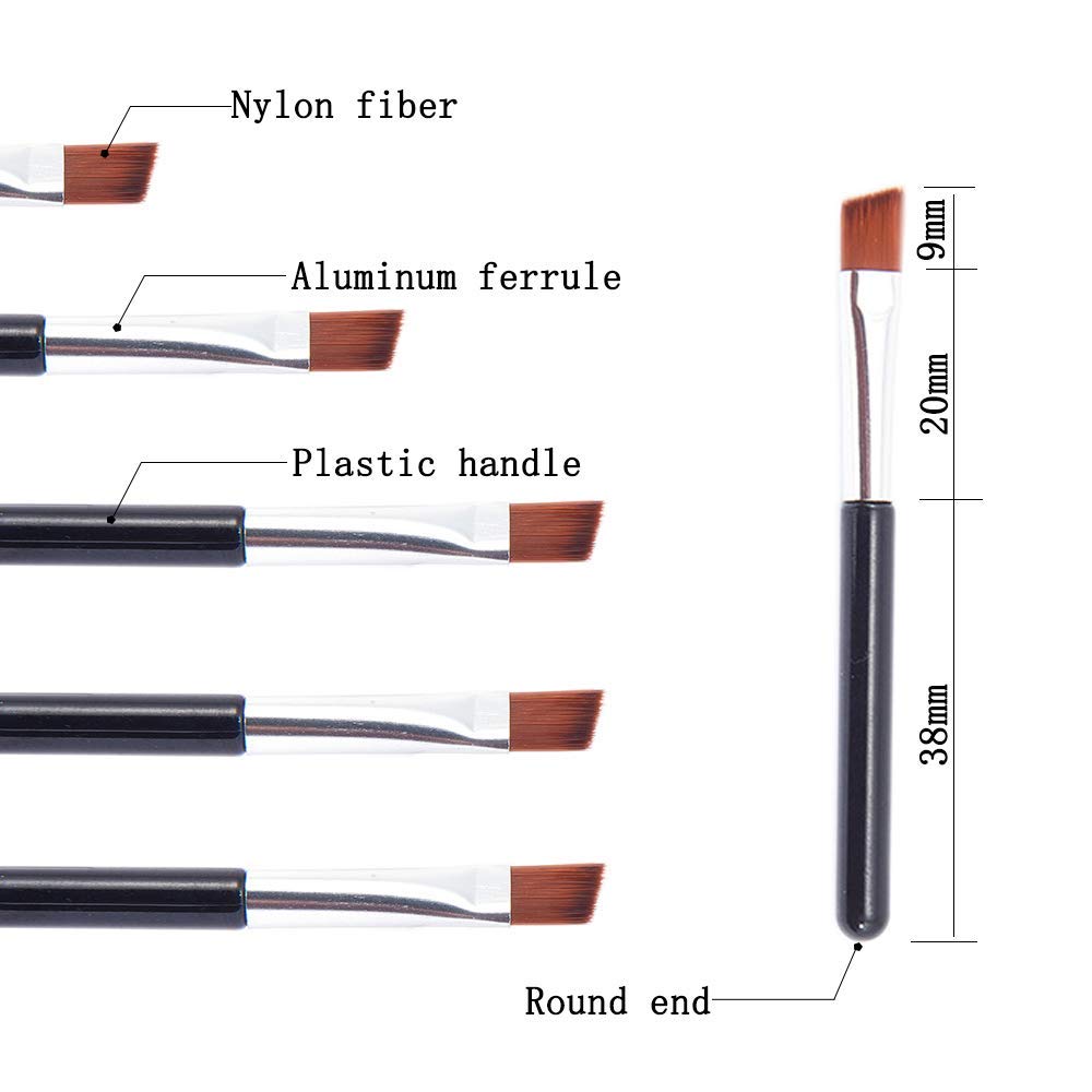 VOSAIDI 10pcs Eyebrow Portable Premium Quality Angled Eye Brow and Spoolie Mini Brush