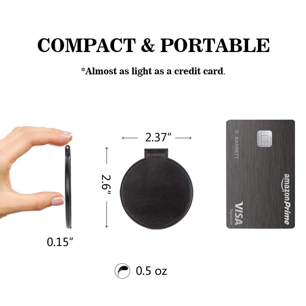 MOMIRA Compact Mirror Bulk Round Makeup Mirror for Purse, Set of 3, 2.6" L x 2.37" W (Blue)