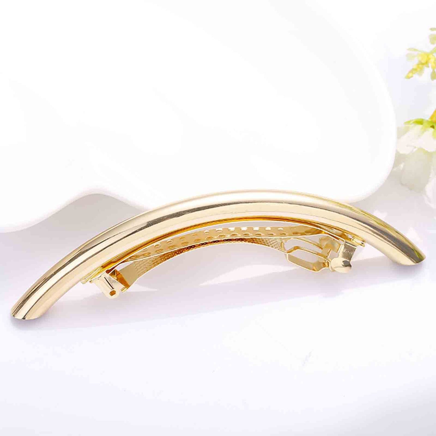 Yheakne Gold Minimal Metal Hair Barrette Clips - Decorative Tube Bar Hair Accessories for Women and Girls