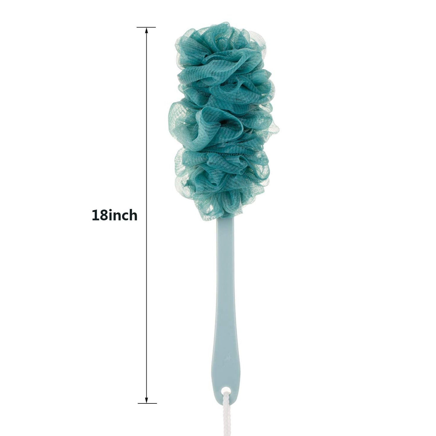 Arswin Back Scrubber for Shower, Loofah Long Handle Bath Body Brush, Soft Nylon Mesh Sponge On a Stick for Shower Men Women Kids Elderly, Exfoliating