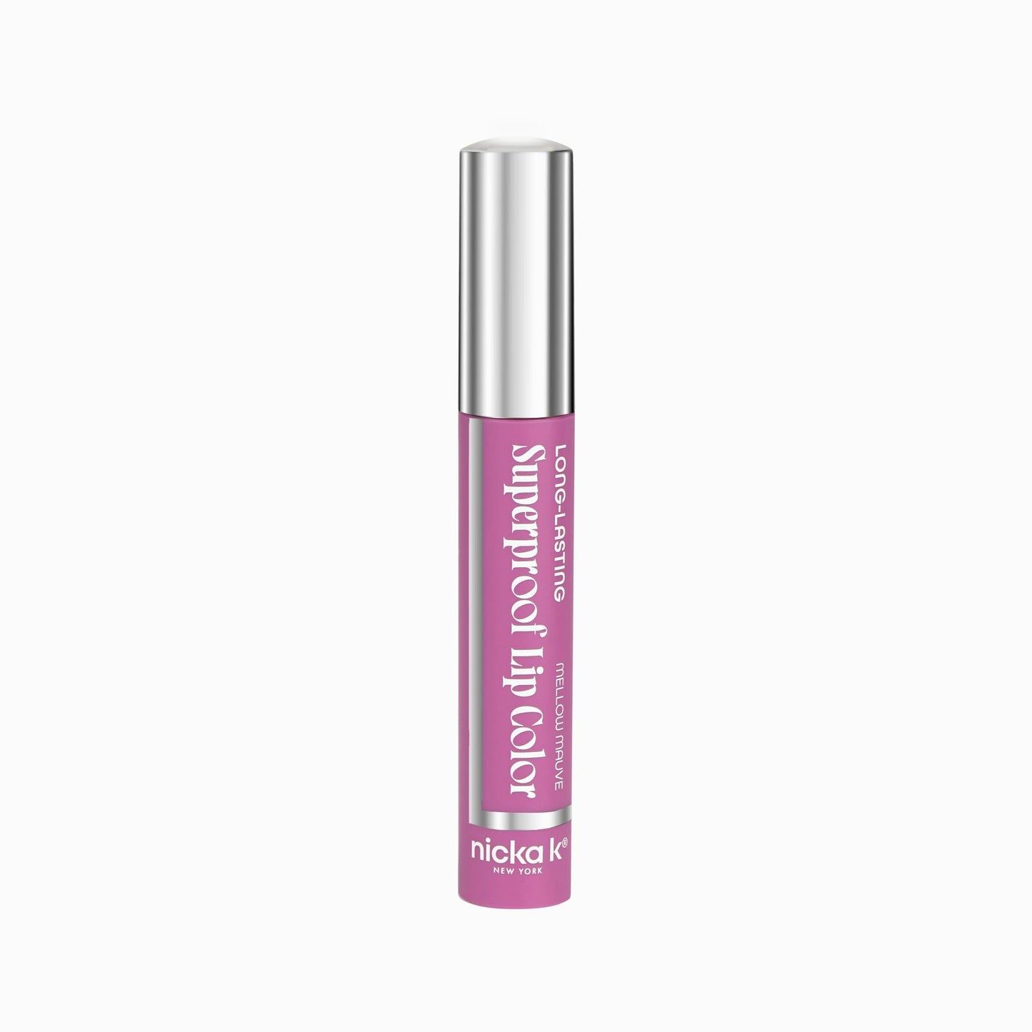 NICKA K NEW YORK Superproof Long-Lasting Lip Color, High Performance, Full Pigment, Glossy Finish (Mellow Mauve)