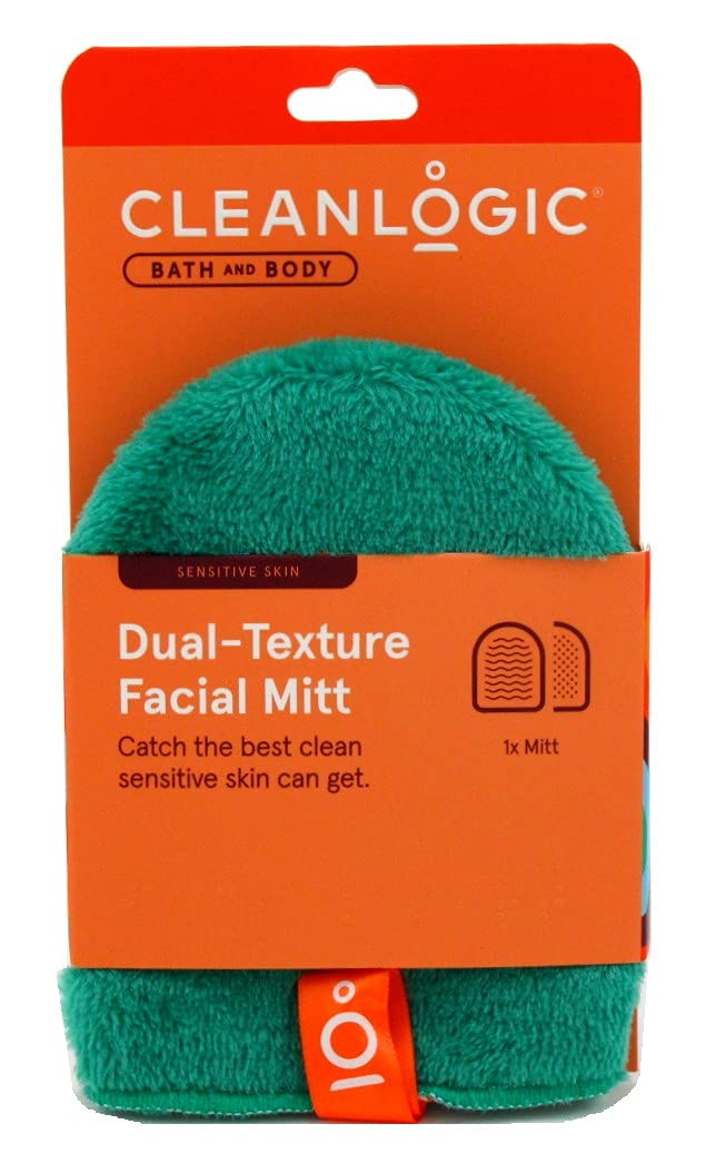 Clean Logic Dual-Texture Facial Mitt Sensitive Skin (Pack of 2)