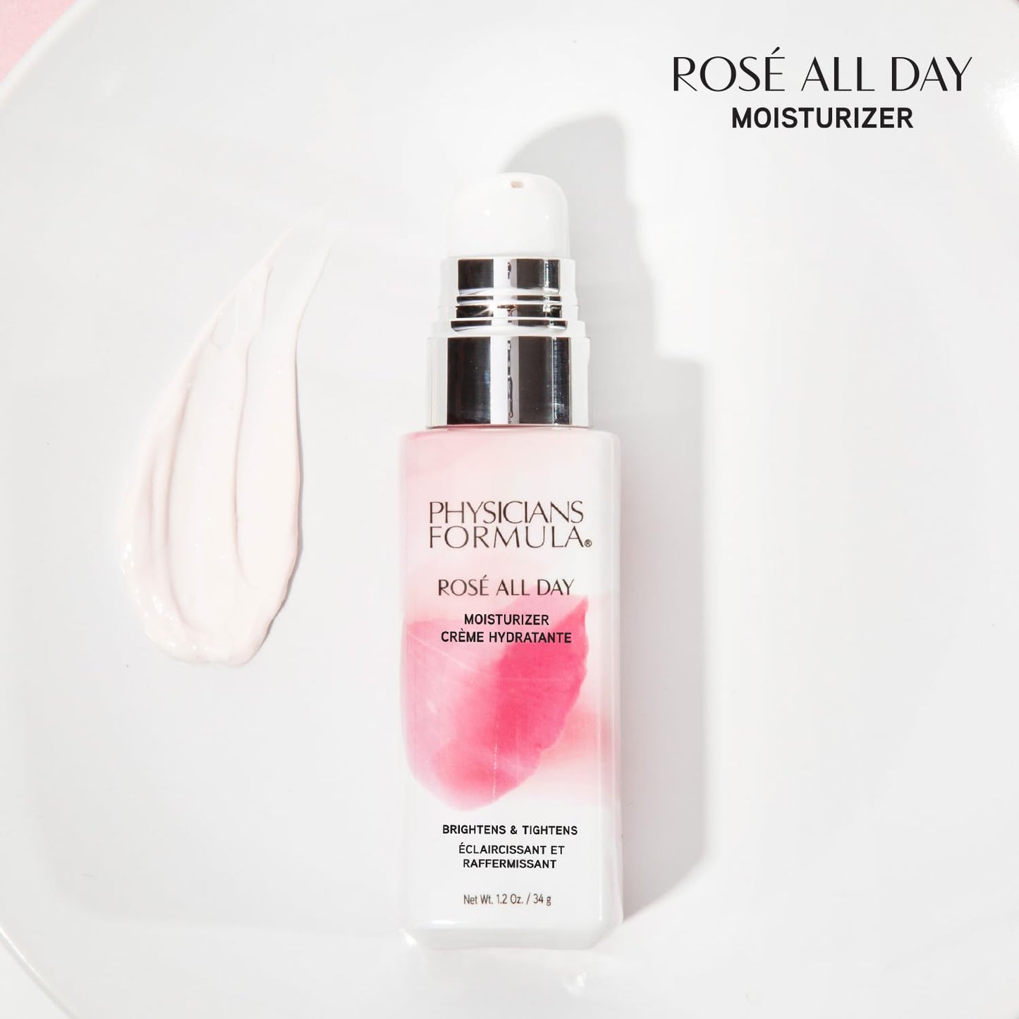 Physicians Formula Rosé All Day Face Moisturizer, Clean Beauty, Oil-Free, Dermatologist Tested, Clinically Tested