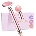 ZS ZESHIN Upgrade 2 in 1 Vibrating Jade Facial Massager Roller, Electric Rose Quartz Eye Face Roller to Press Skin Cream Oil for Anti-Aging Reducing