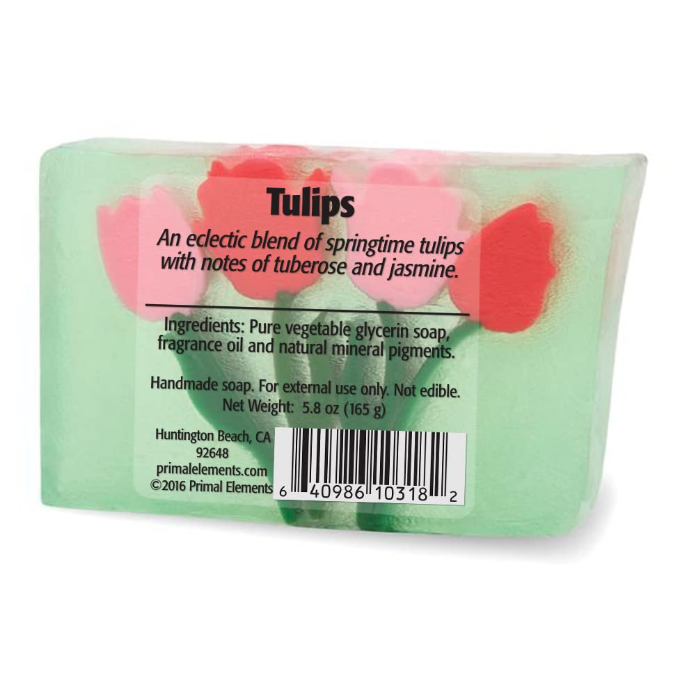 Primal Elements Wrapped Bar Soap, Tulips, 5.8 Ounce