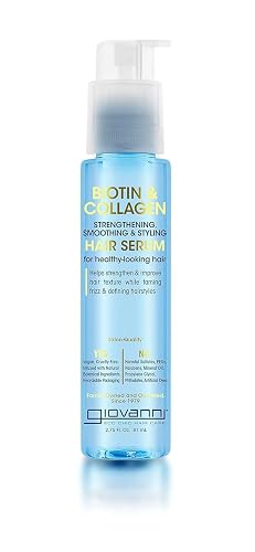 GIOVANNI Biotin & Collagen Hair Serum - Hair Strengthening, Smoothing & Styling, Vegan, Cruelty-Free, Infused with Natural Botanical Ingredients