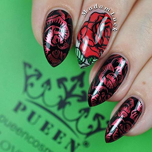 PUEEN Super Intense Nail Polish for Nail Stamping Big 5-Free Formula Nail Color Lacquer (805 - Black Jack) - BH000497N