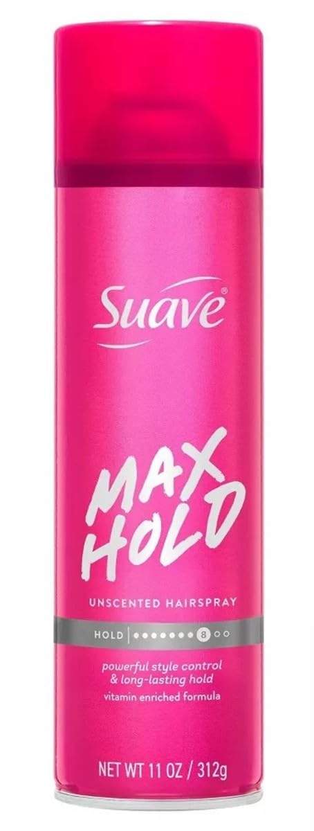 Suave Max Hold Unscented Hair Spray, Aerosol - 12 Pack