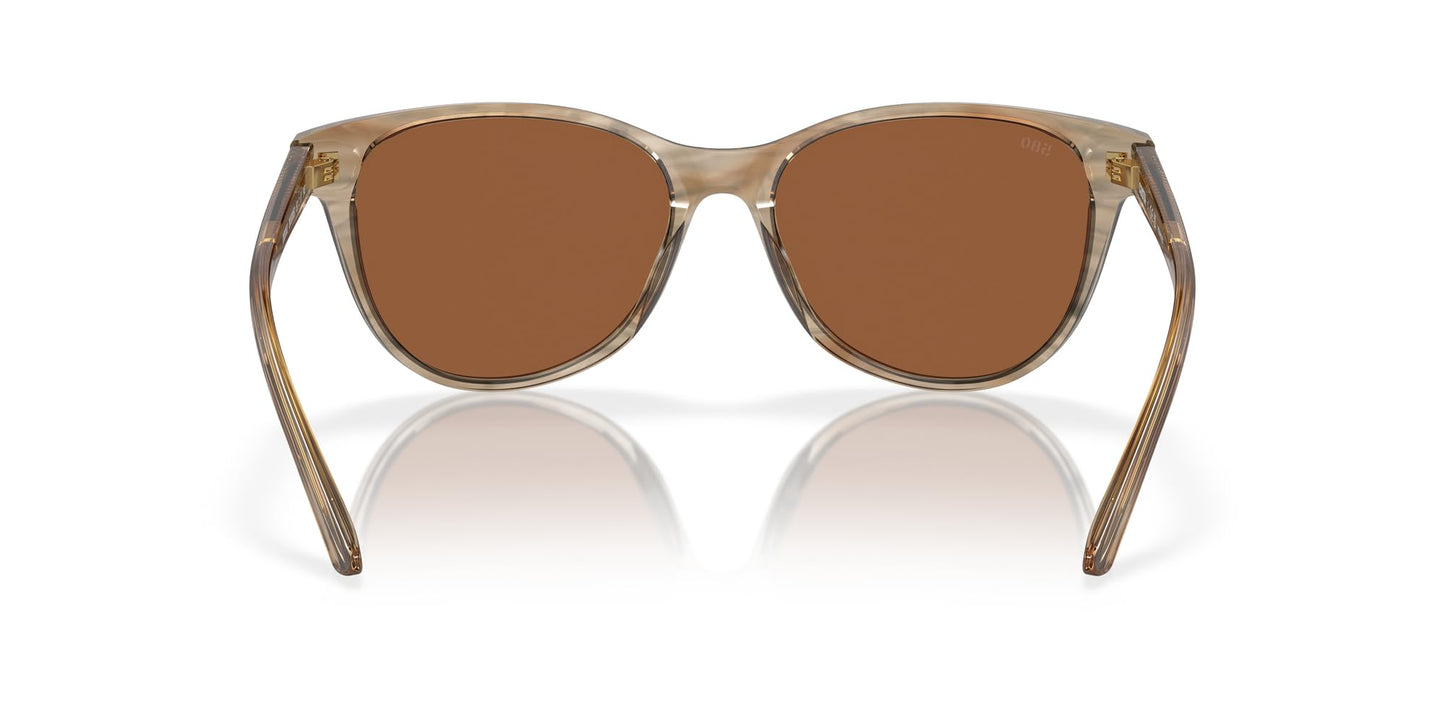 Costa Woman Sunglasses Shallows Frame, Copper Silver Mirror Lenses, 57MM