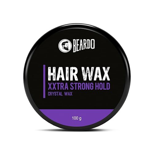 Beardo XXtra Stronghold Hair Wax, 100 gm | Crystal Hair Wax for Men | Glossy Finish | Hair Style, Shine | Extra Strong Hold Styling Hair Wax - 3.4Fl