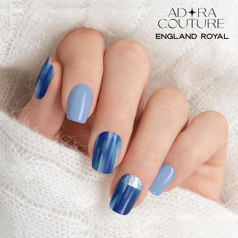 Adora Couture Semi-Cured Gel Nail Strips - 30 Salon-Quality Stickers with UV Light Required, Long Lasting, Easy Application & Removal, Includes Prep