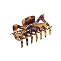Parcelona French Classic Medium 3" Celluloid No Slip Grip Covered Spring Jaw Hair Claw Durable Styling Hair Accessories Women Strong Hold Girls Hair