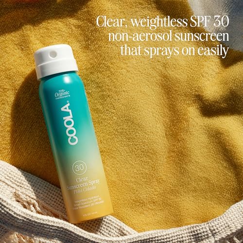 COOLA Organic Sunscreen SPF 30 Sunblock Spray, Dermatologist Tested Skin Care for Daily Protection, Vegan and Gluten Free, Piña Colada, Travel Size, 2