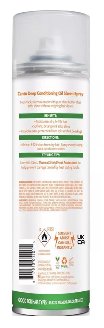 Cantu Shea Butter Oil Sheen Deep Conditioning Spray 10 Ounce (Pack of 3)