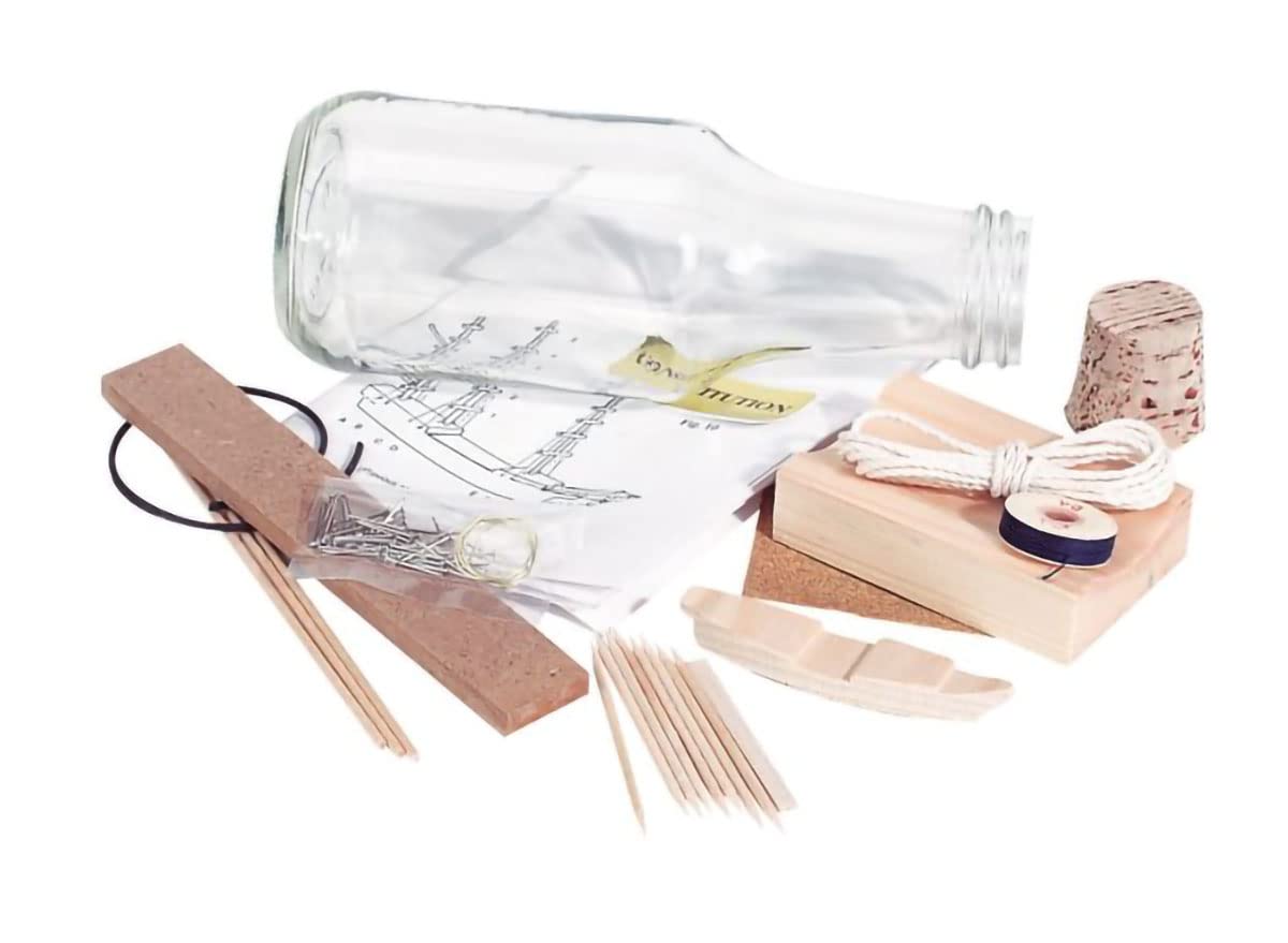 Pirate Ship in a Bottle Kit - Includes All Parts to Create a Mini Ship in a Bottle - VERY Challenging, Are You up for It?