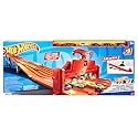 Hot Wheels Toy Car Track Set with Lights, Sounds & 6 1:64 Scale Vehicles, Super 6-Lane Raceway, 8-foot Track that Rolls Up for Storage (Amazon…