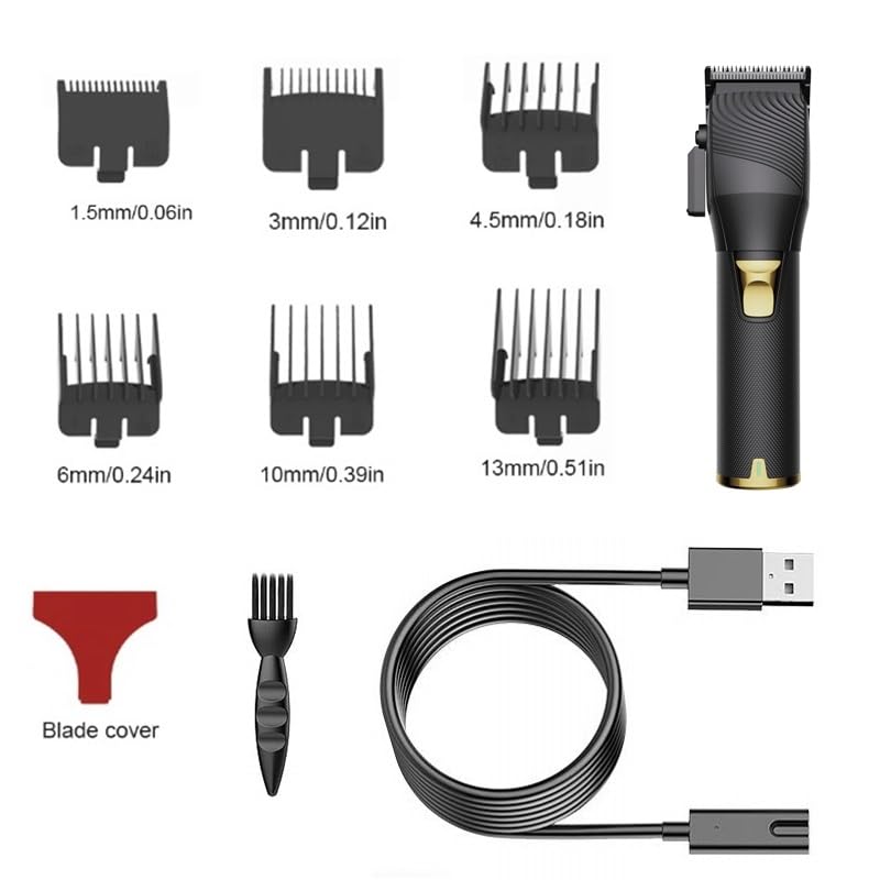 GLESVOWIO Pro Hair Clipper Professional Rechargable Powerful Cordless Barber Shop Trimmer Adjustable Electric Cutting Rechargeable Beauty and Personal Care GLESVOWIO