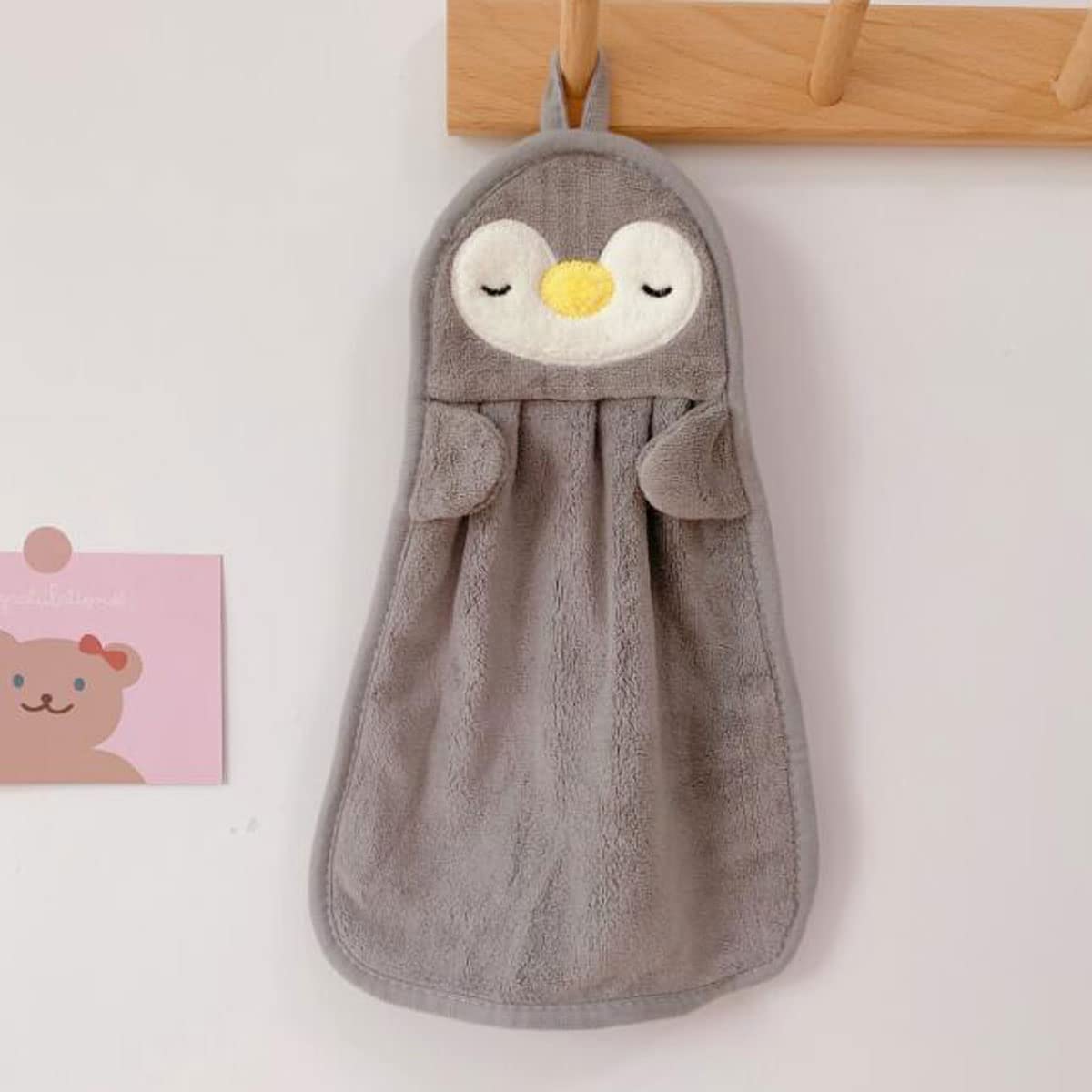 Ewanda 3 Pack Cute Hand Towels with Hanging Loop, Kids Hanging Towels for Kitchen & Bathroom