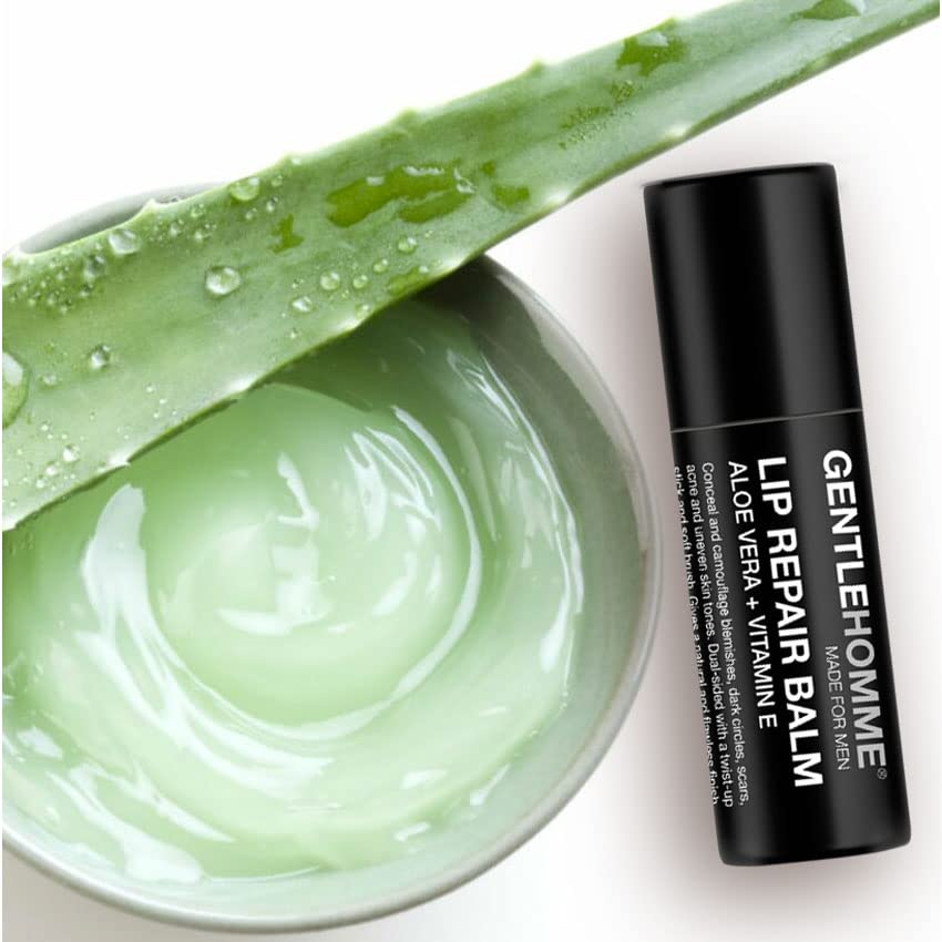 Gentlehomme - Lip Repair Balm - Men’s Lip Balm with SPF 15 - With Aloe Vera & Vitamin E - Repair & Hydrate Dry, Cracked, Chapped Lips - Long-Lasting