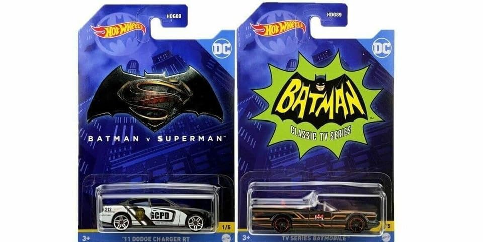Hot Wheels Batman 2022 Batmobile Complete Set of 5 Diecast Vehicles Bundle