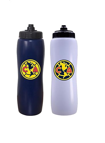Simran International Club America de La Liga MX 2-Pack Squeeze Water Bottles, 33 oz