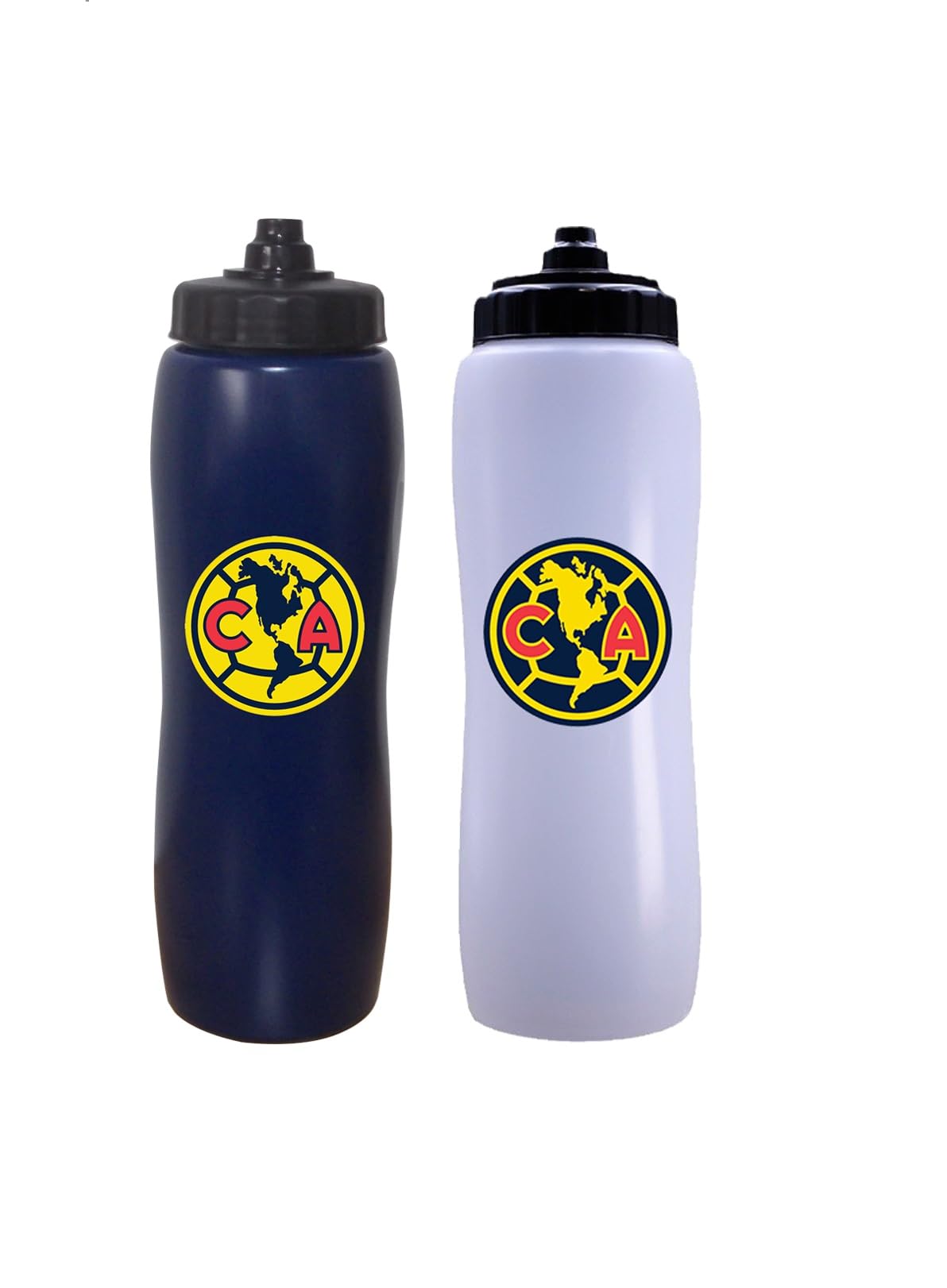 Simran International Club America de La Liga MX 2-Pack Squeeze Water Bottles, 33 oz