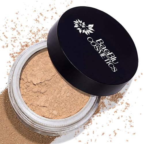 BaeBlu InstaFame Loose Powder Foundation, Create - Full Coverage Matte Natural Mineral Foundation for Sensitive & Acne-Prone Skin - Non-Nano Zinc