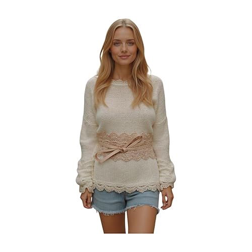 TrendyFashionJewelry TFJ Women Wrap Around Tie Belt Hip High Waist Pastel Pink Salmon Wide Lace Fabric S M L