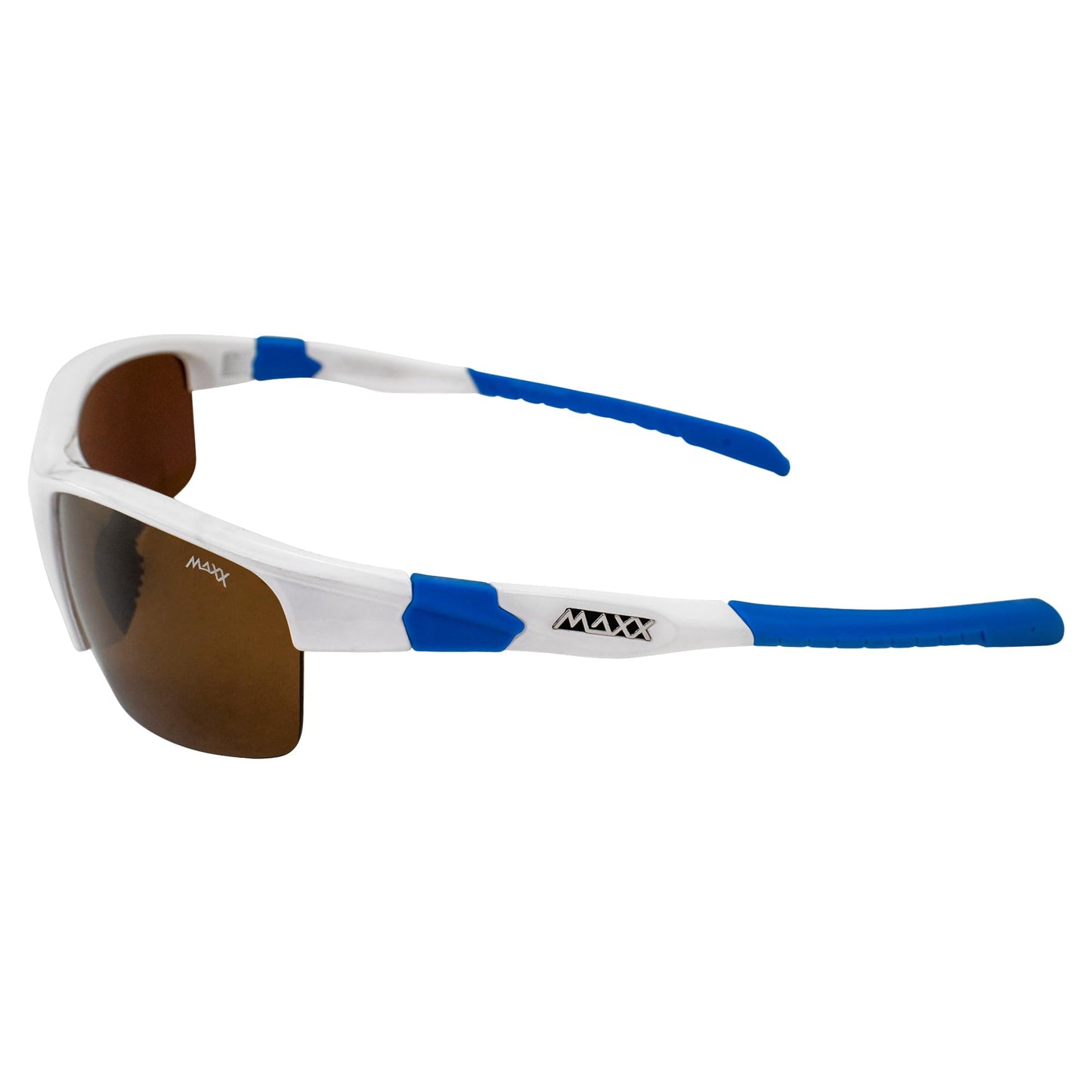 MAXX Switchback Sport Golf Motorcycle Riding Sunglasses White with Blue and Polarized Brown Lens