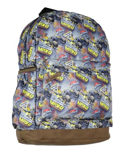 INTIMO Monster Jam Backpack Maximum Destruction Max-D Monster Truck Allover Design School Laptop Tech Sleeve Travel Daypack